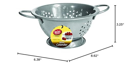 Table Craft 0.75 Quart Stainless Steel Mini Colander with Footed Base
