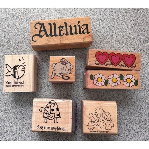 Stampin' Up Rubber Stamp Set Of 7 Best Fishes Bug Me Any Time 2006 2007