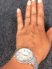 Beautiful Judith Ripka diamonique Face Stainless Steel Watch