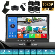 1080P RV Four Backup Camera Side Rear View 10.1" DVR Monitor for Truck Trailer