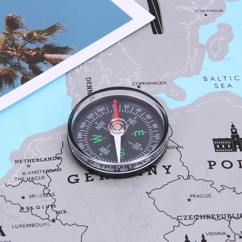 40mm Dia Mini Pocket Button Compass for Hiking Camping Outdoor Supplies