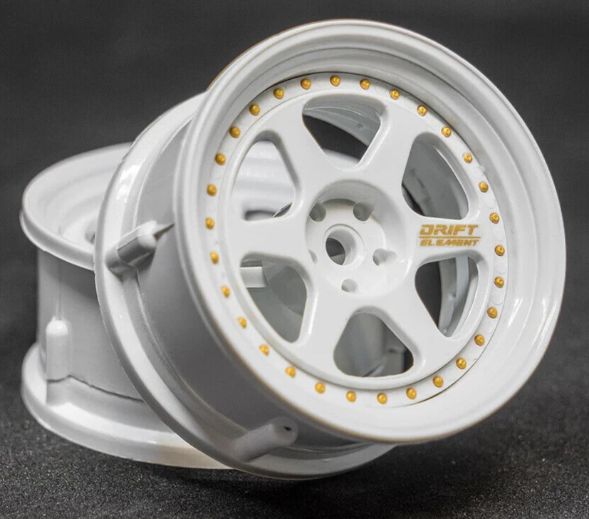 DS Racing 6 SPOKE RIMS Adjustable Offset Wheels  WHITE / WHITE-2PCS #DE-204