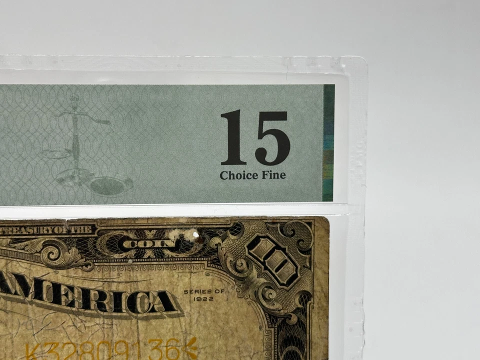 PMG Choice Fine 15 - 1922 $10 GOLD CERTIFICATE - FR#1173 Large S/N - Image 4 of 4