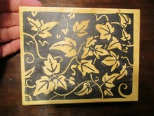 NEW Large 5.25" x 4.25" Leaves and Vines Wood Mounted Rubber Stamp