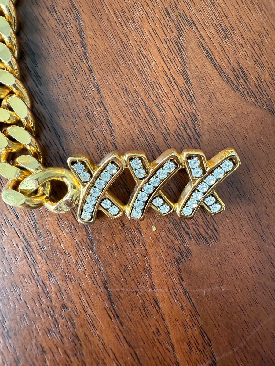 PALOMA PICASSO Vintage 1980’s Kisses XXX Gold-Tone Chain Belt Adjustable Small Picasso paloma chain belt - Gem main image 2