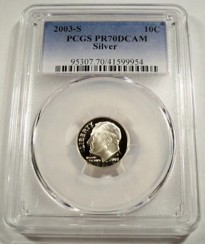 2003-S 10c SILVER PCGS PR70DCAM ROOSEVELT DIME PROOF DEEP CAMEO PR 70 DC