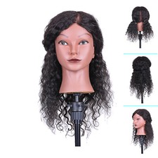 Mannequin Head Hairdressing Training Curly Head for Hair Styling Practice B0B8