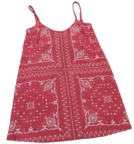 Madewell Women's Cami Tunic Top Red Bandana Style Print Size XXS