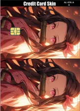 Demon Slayer Nezuko Credit Card Smart Sticker Skin Pre-cut Small Chips Debit