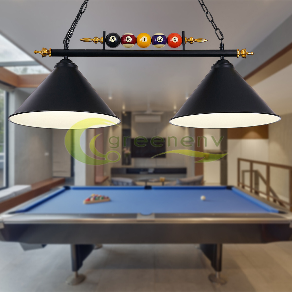 2-Light Hanging Pool Table Light 43