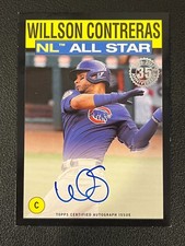 Willson Contreras 2021 Topps Auto 1986 Design All Star Black Parallel 32/50 Cubs