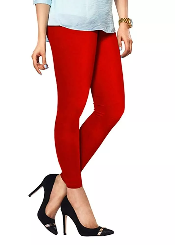 LUX LYRA Women's Pack of 1 Red Color Leggings (Yoga Pants 1PC Red Free Size)