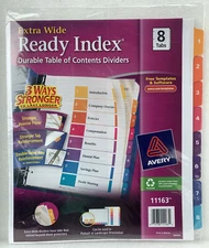 Avery Extra Wide Ready Index Table of Contents Dividers 11163