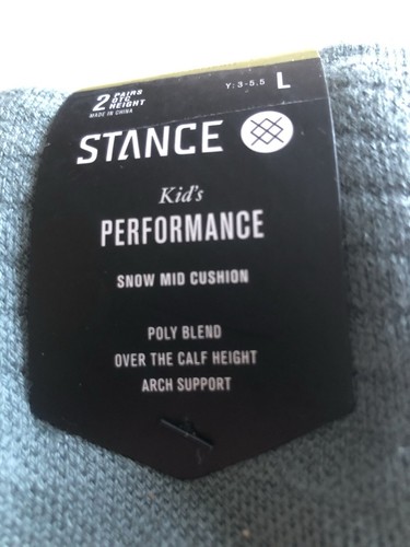 Stance Kids Performance Freeton Snow Kids 2 Pack Large y3-3.5 Sno Mid Cushion - Picture 2 of 6
