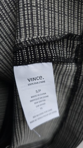Vince Seidenkleid Tunika Stil mit Taschen Größe Small schwarz weiß Druck - Bild 7 von 9