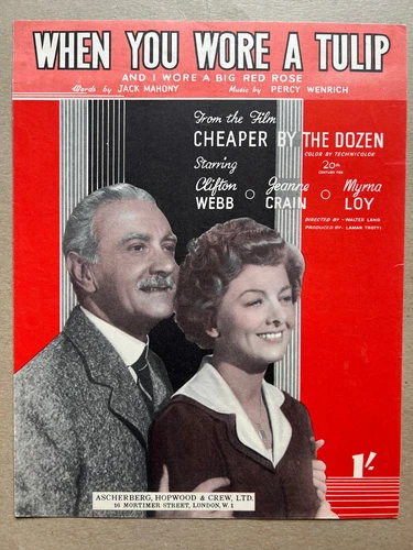 1950 MYRNA LOY FILM sheet music CHEAPER BY THE DOZEN Clifton Webb UK ed.
