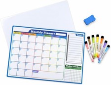 Magnetic Dry Erase Calendar Whiteboard Set Monthly Weekly Planner, Habit Tra