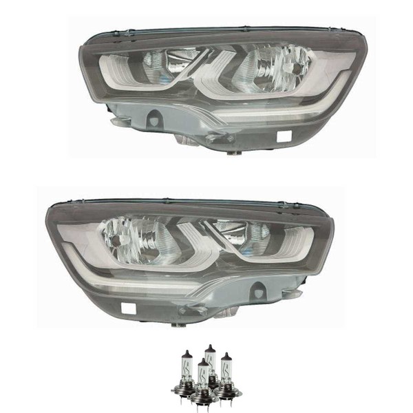 Halogen Scheinwerfer Set Rechts & Links H7/H7 FüR CitroëN C4 II Inklusive Lampen-image