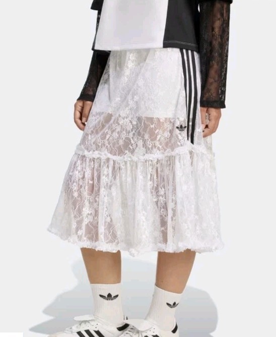 adidas Originals WHITE Lace Festival Skirt New Season! Xxs