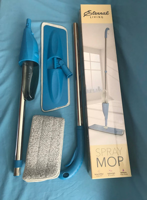 New Eternal Living Wet /Dry Multi-Surface Spray Mop w/ 3 Microfiber Pads PG94058