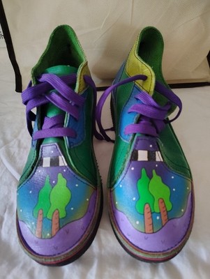 Soletech Colorful Hand Painted Leather Shoes Women s Size 8  Trees