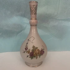Bond Ware L&M Bud Vase Flowers  Roses Gold Trim Perfume Porcelain