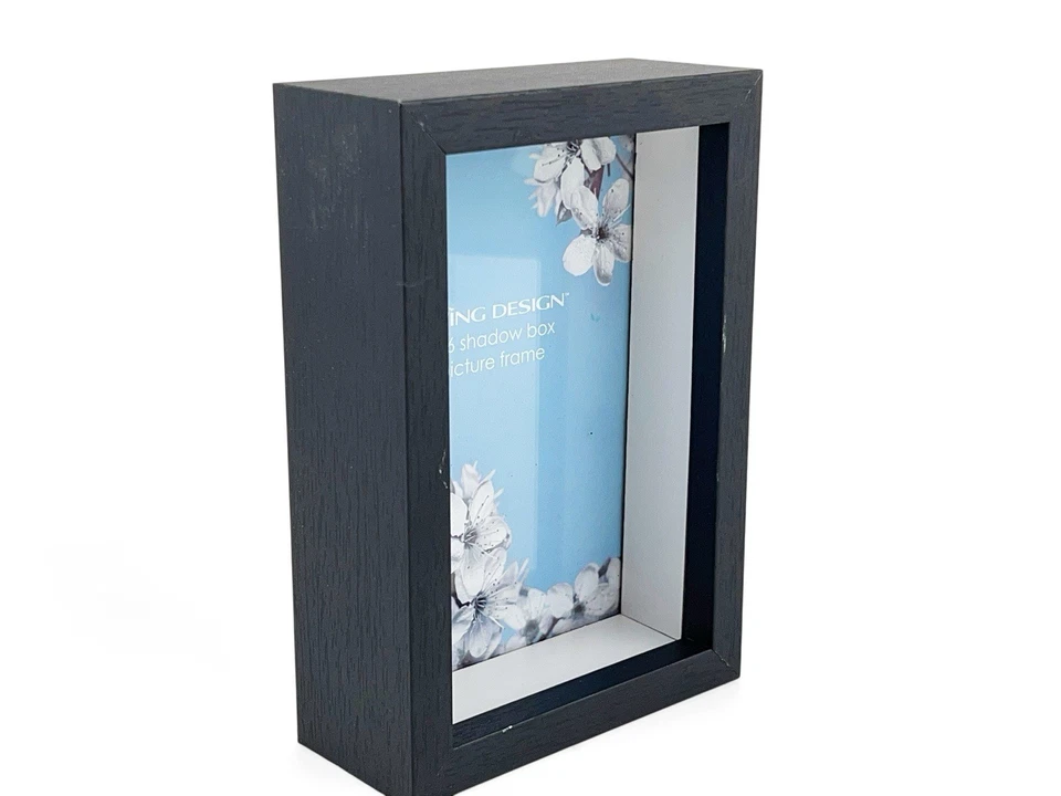 Moldura Swing Design Chroma caixa de sombra preto branco serve 4"x6" NOVA - Imagem 2 de 4