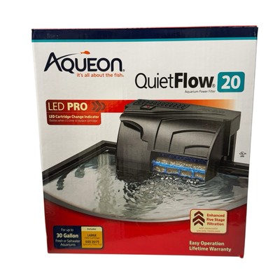 Aqueon QuietFlow 20 LED PRO Aquarium Power Filter - Up to 30-Gallons