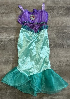 Disney Princess Little Mermaid Ariel Girls Size 4-6X Dress Purple Green  Costume | eBay