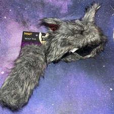 Spirit Halloween Wolf Hat Costume Plush Gray Faux Fur Animal Ears