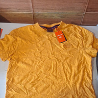 Superdry Men's Yellow Organic Cotton Jersey Logo Crew Neck T-Shirt M