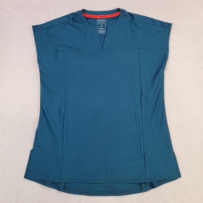 Infinity Women's Protx2 4-Way Stretch Scrub Top Small Caribbean Blue NWT