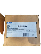 NEW Eaton DH222NGK 60A 2P 240V Fusible Safety Switch, NEMA 3R (No Fuses)