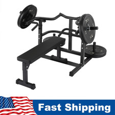 Chest Press Machine with Independent Converging Arms,Flat Bench Home Gym Workout