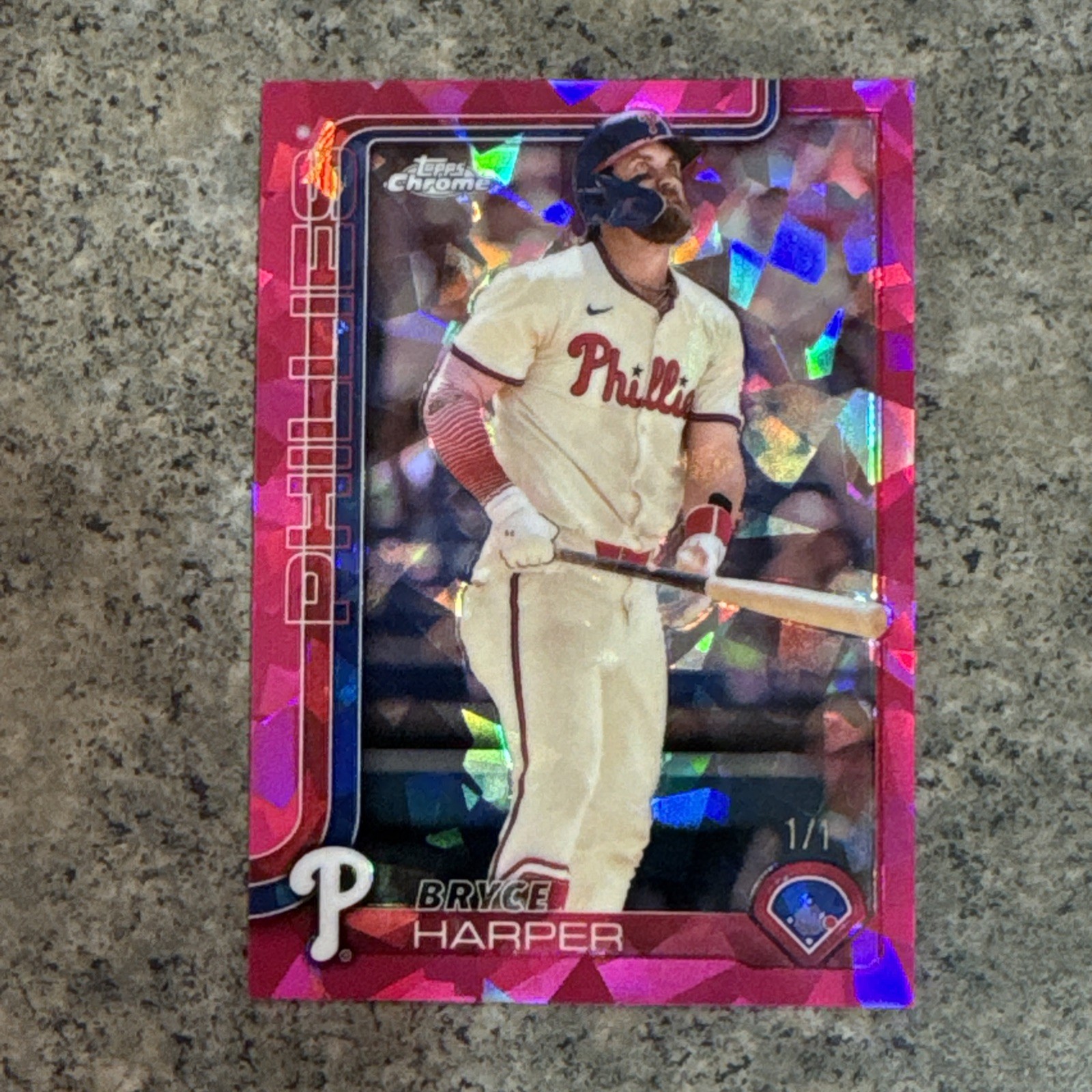 2024 Topps Chrome Sapphire PADPARADSCHA Bryce Harper 1/1 Phillies 1 OF 1