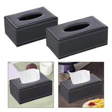 Tissue Box Cover Tissue Dispenser Modern Paper Towel Holder PU Leather for