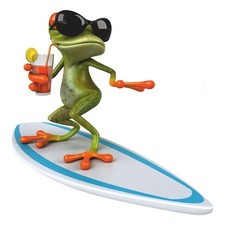 Sticker Surfer Frosch I 10 x 10 cm I lustiger Auto-Aufkleber I kfz_010