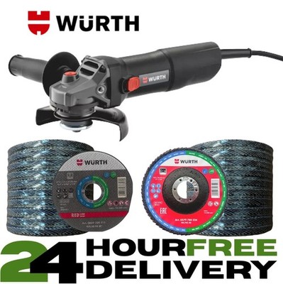WURTH Winkelschleifer 7-115/115mm/x10 115mm Schleifscheiben + x10 Trennscheiben
