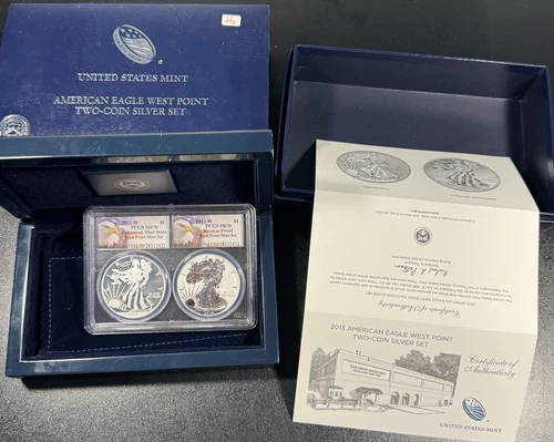 2013-W American Silver Eagle 2 Coin Set PCGS MS70 and PR70 Original Package OGP