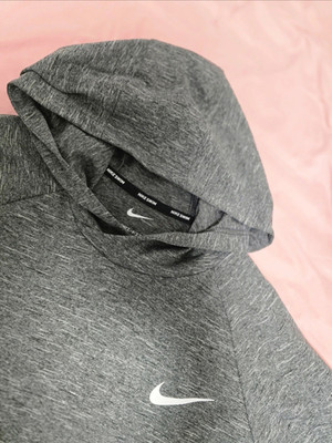 Nike Swim Damen Dri-FIT Hoodie Kapuzenpullover M grau meliert Swoosh