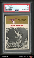 1961 Fleer #53 Cliff Hagan In Action Hawks HOF Kentucky  PSA 5 - EX