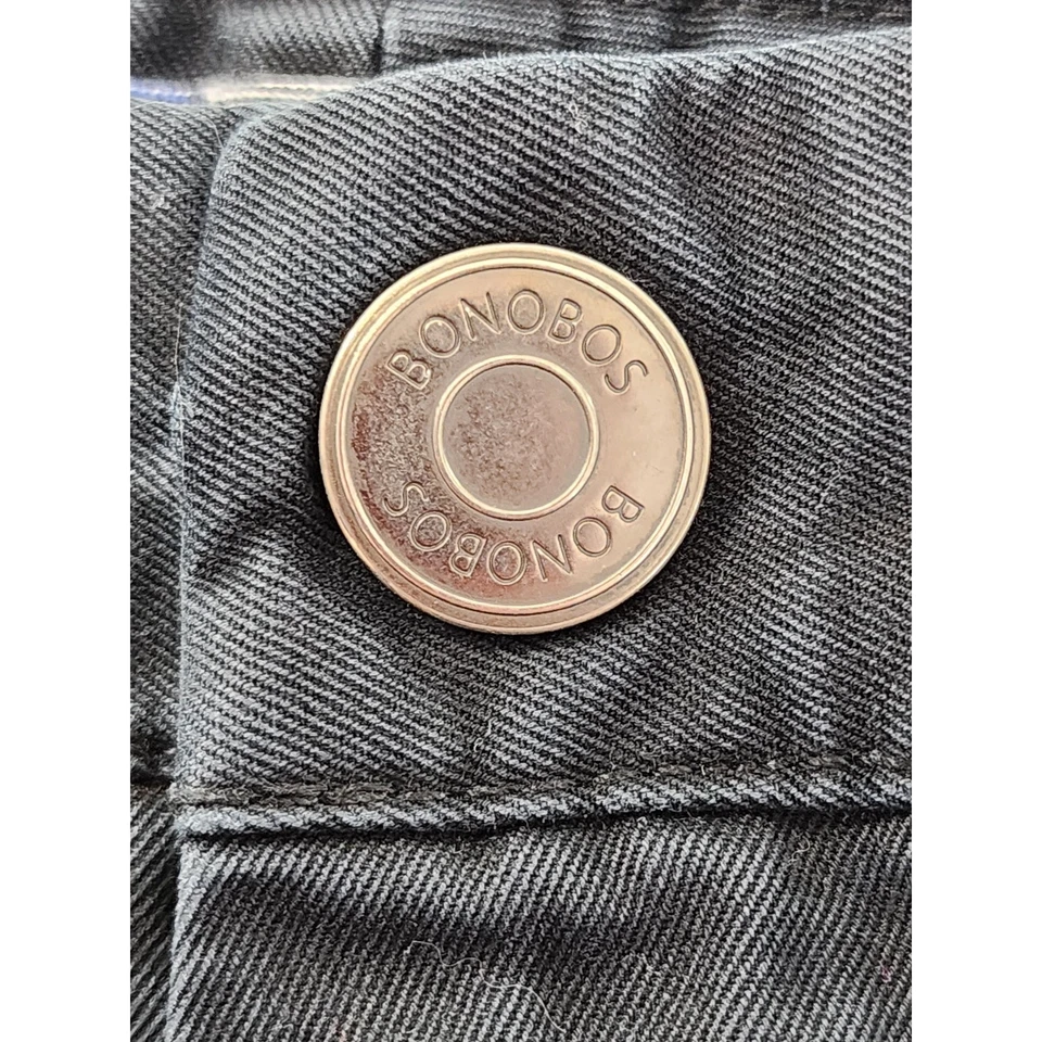 Chinos Bonobos ajustados a medida pierna recta lavados talla 28/30 negros algodón informales Foto 3 de 4