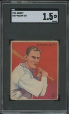 1933 GOUDEY MEL OTT 207 FAIR RC HOF SGC 1.5 BASEBALL NEW YORK GIANTS