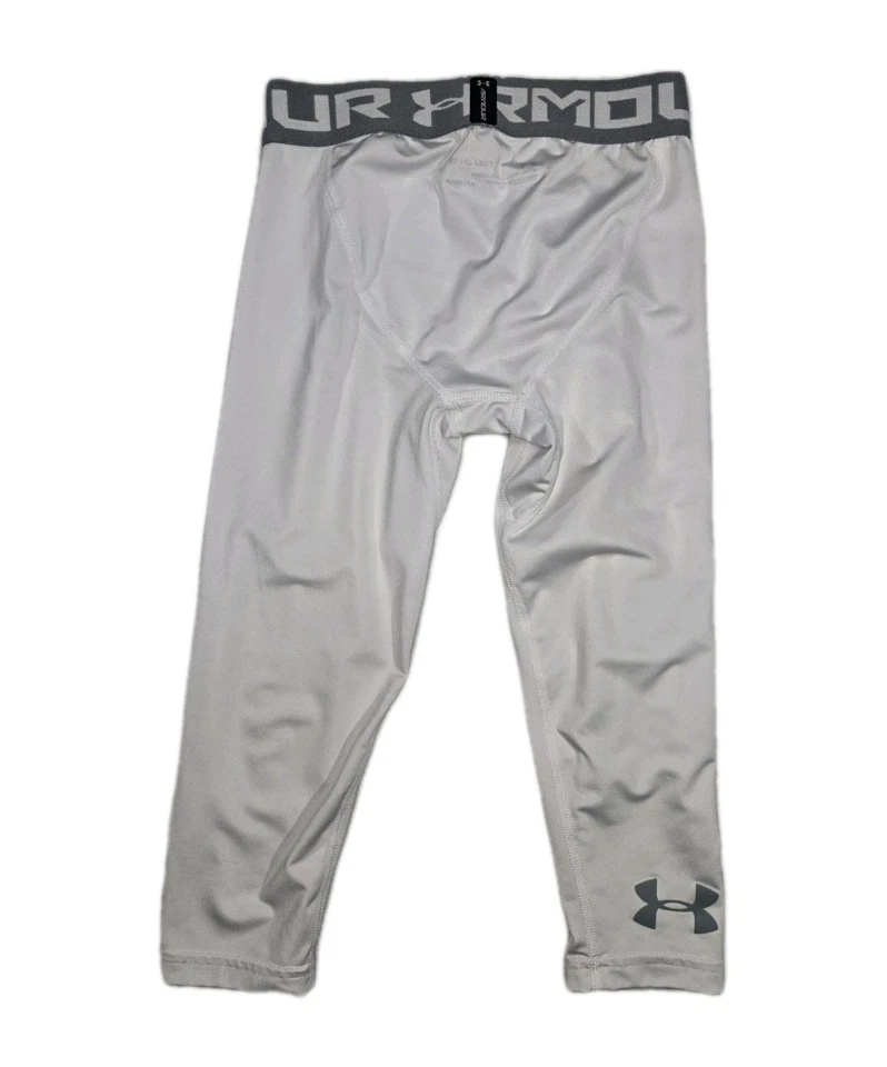 Under Armour Heatgear Leggings Pants White Boys Fitted Small - Image 2 of 4