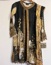 Black And Gold Pakistani Trouser Suit Size S