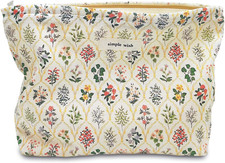 Aesthetic Floral Makeup Bag Cute Small Cosmetic Bags for Women Girls, Travel Toi