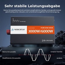 3000W 6000W Reiner Sinus Wechselrichter Inverter Spannungswandler 12V-230V
