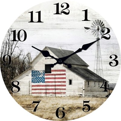 XFM Farmhouse Wall Clock 10 Inch Silent Non-Ticking Battery Operated Clock Ru...