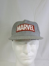 Marvel Avengers Logo Flat Brim Snapback Hat Grey Adjustable Cap Comic Book Fan