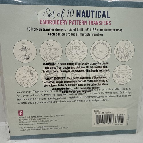 WOODLAND EMBROIDERY PATTERN TRANSFERS (SET OF 10 HOOP By Peter Pauper Inc. Press - Imagen 2 de 2